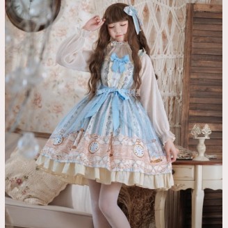 Time Memory Lolita Style Dress JSK & Hair Clip Set by JingYueFang (YJ17)